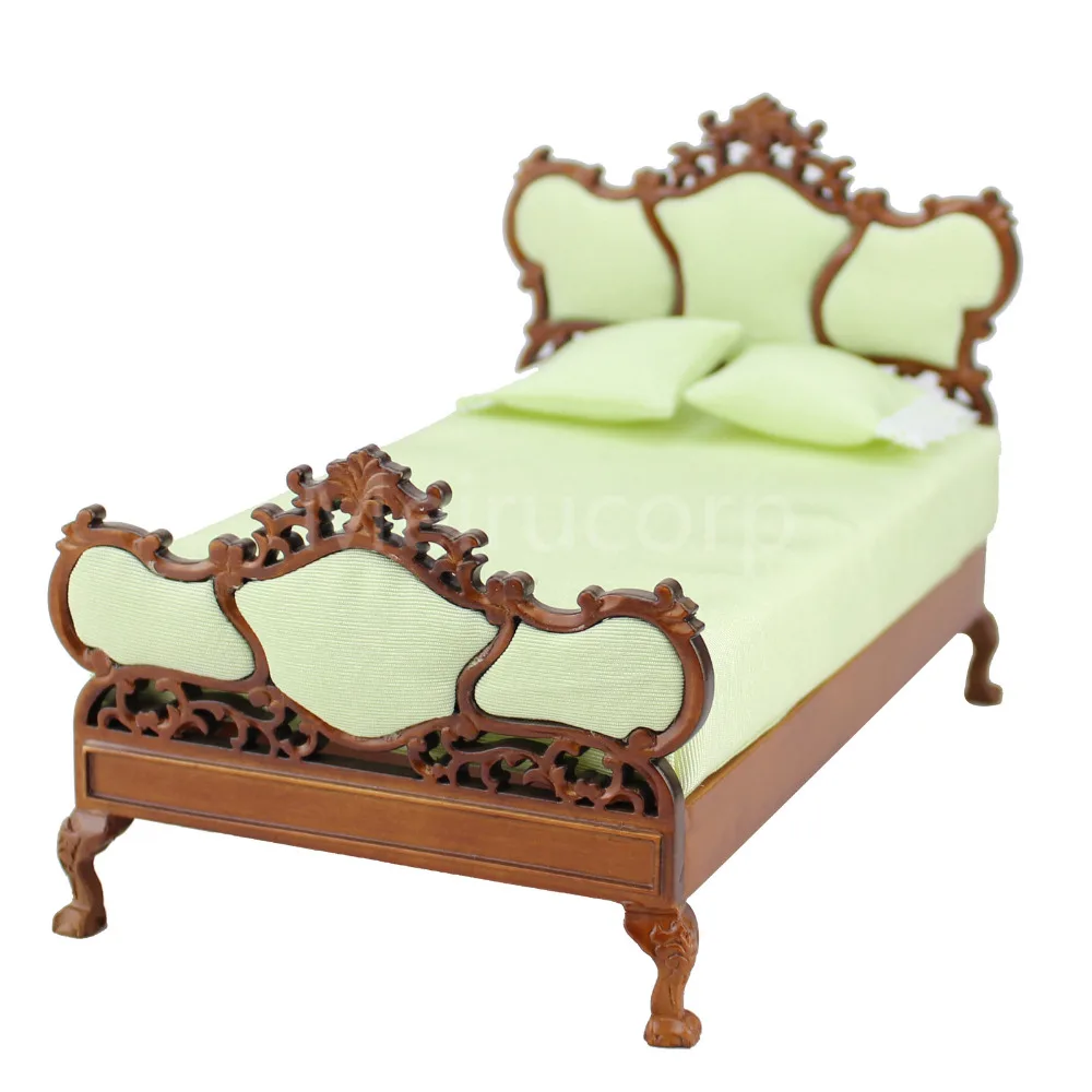 dollshouse furniture 1/12 scale vintage Hand carved Classical bed | Игрушки и хобби