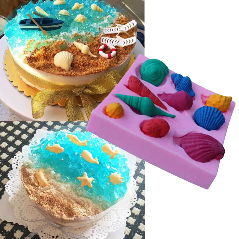 1 шт. Sugarcraft Морская раковина силиконовые формы для торта инструменты украшения