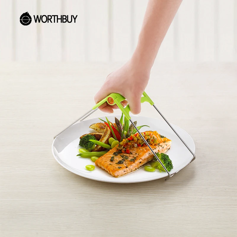 WORTHBUY нержавеющая сталь пластины зажимы кухня анти ожоги щипцы с нескользящей