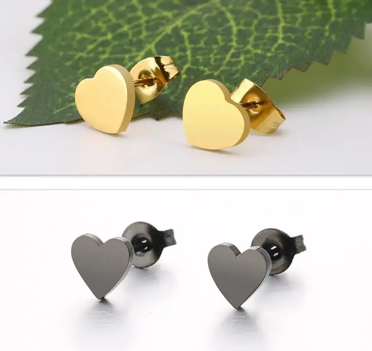 2 Pieces Gold 0.8mm Stainless Steel Heart Earring Tragus Earrings Love Girl Boy Body Piercing Jewelry | Украшения и аксессуары