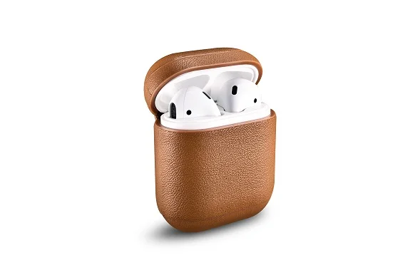 Nappa-Khaki Чехол для наушников для Apple Airpods из натуральной кожи, чехол для наушников, аксессуары для наушников, защитный беспроводной чехол - Цвет: Nappa-Khaki