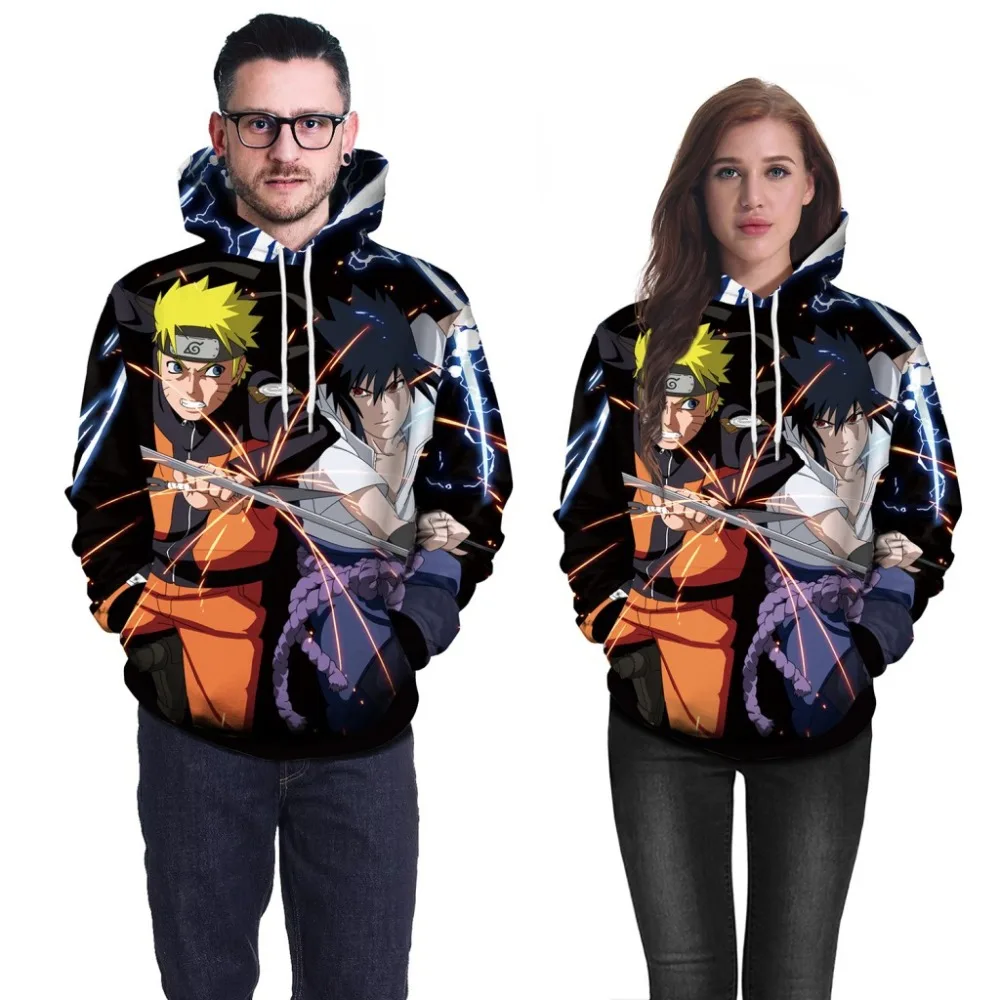 Autumn winter new anime character Naruto Sasuke 3D printing digital hooded sweater costume cosplay Uni | Тематическая одежда и