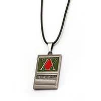 hsic hunter x hunter necklace rich men square metal pendant necklace rope chain necklace men jewelry valentines day gift hc12694