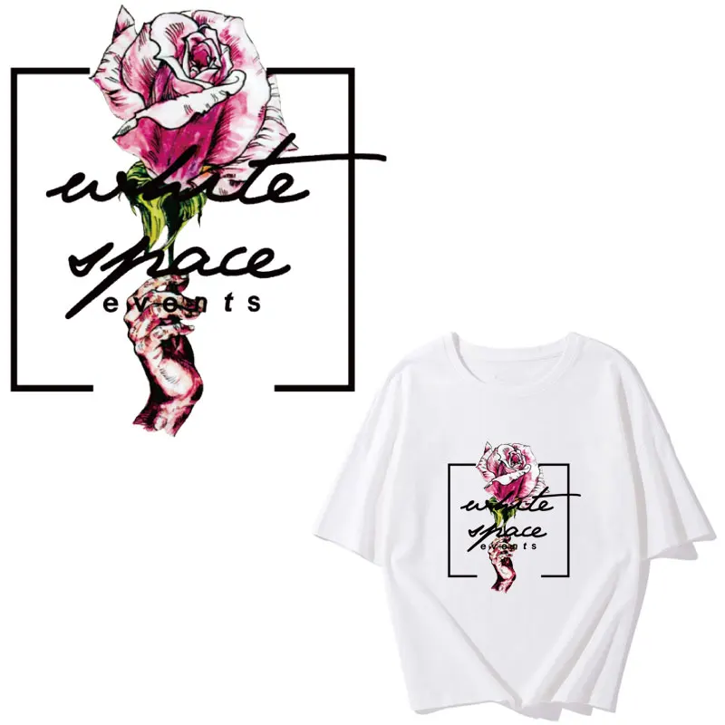 

flower iron on patches for clothing Japanese harajuku ironing stickers diy accessories patches transfer thermocollants t-shirt