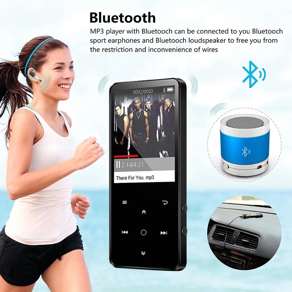CHENFEC C10 Bluetooth 4,0 MP3 плеер 16 Гб металл с 2,4 дюймов Большой HD экран Поддержка динамик FM радио Музыкальный рекордер радиосд MP3