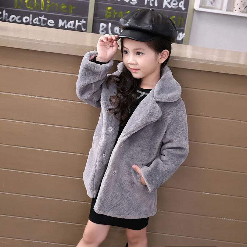 Новинка 2017 года Детская пальто из натурального кроличьего меха Зимняя теплая
