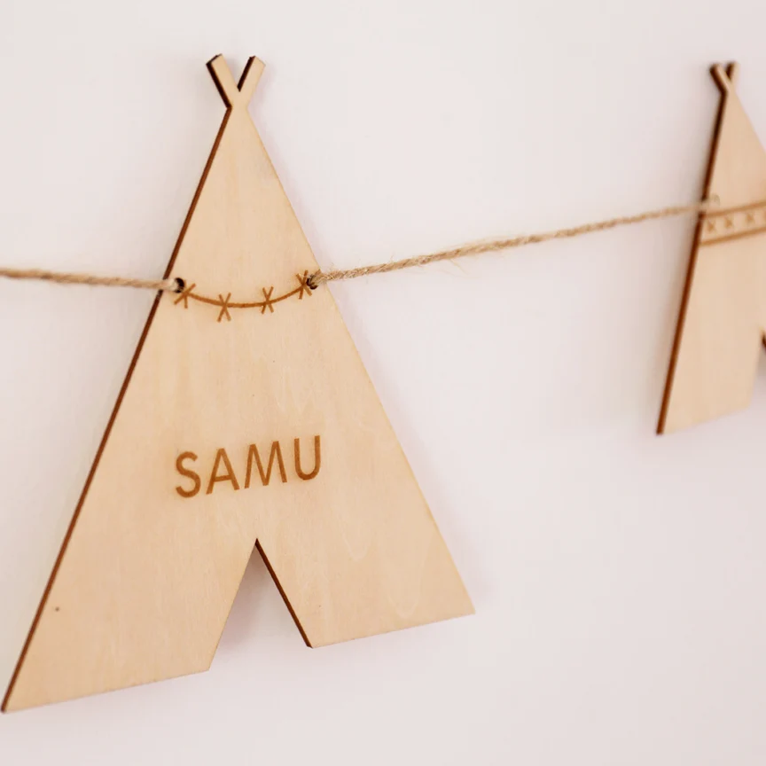 Лазерная гирлянда для прорезывания зубов на заказ декор детей баннер в виде