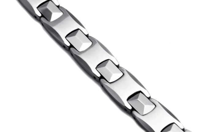 

Present For men Polished Shiny Tungsten Carbide Beveled with Germanium Magnetic Snake-Link Bracelets /TUBR0038L