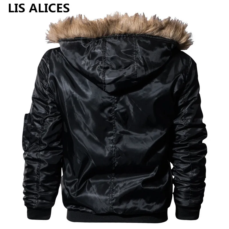Мужская куртка в стиле милитари LIS ALICES теплая Повседневная с капюшоном и