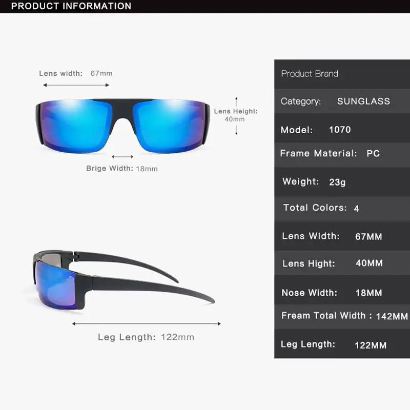 

Brand Designer Rimless Polarized Sunglasses Men Women Driving Goggles Mirror Sport UV400 gafas de sol