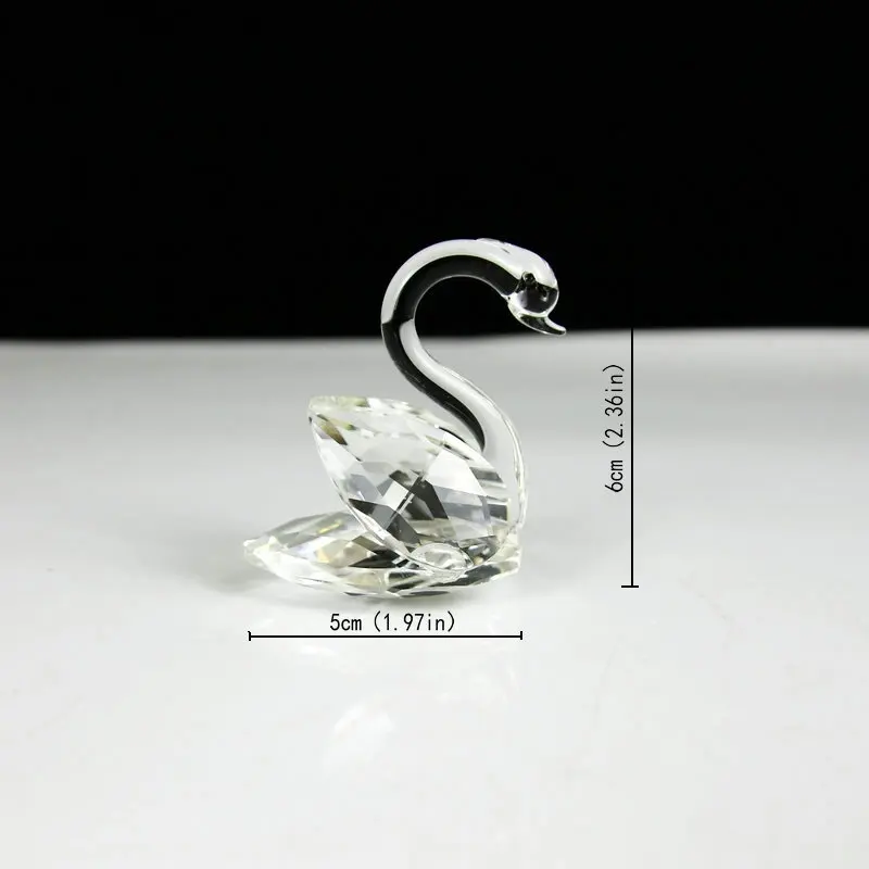 Красивый Кристальный стеклянный Swan миниатюрные фигурки животных рождественский