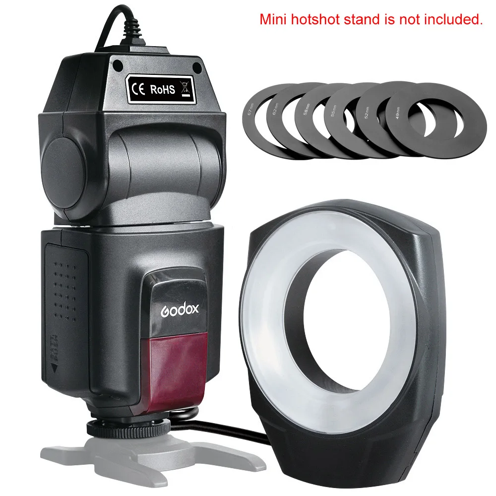 godox ml 150 macro ring flash speedlite guide number 10 with 6 lens adapter rings for canon nikon pentax olympus sony cameras free global shipping