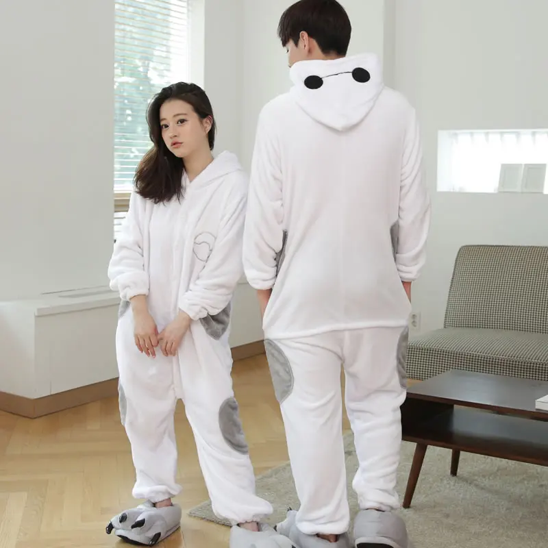 Горячая мультфильм косплэй Baymax вечерние костюмы зима осень с капюшоном пижамы