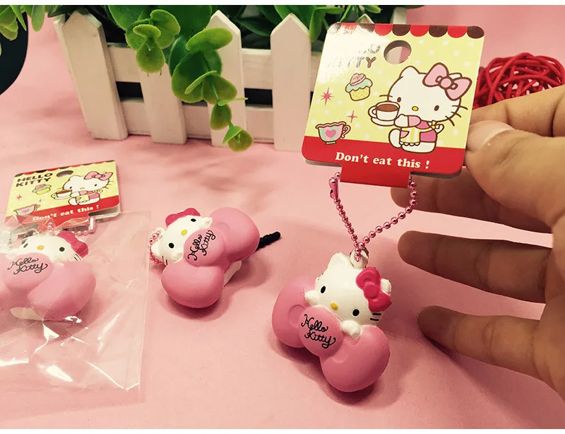 Милая Мини кукла hello kitty с розовым бантом милая Мобильная Подвеска для мобильного