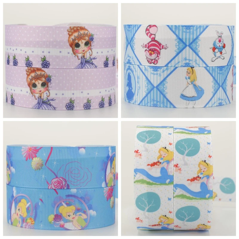 1 &quot25 мм Алиса принцесса лента печатная Grosgrain мультфильм DIY hairbow|grosgrain cartoon ribbon|ribbon