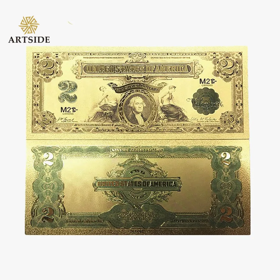 1899 USD 1.2.5 долларов американская золотая фольга сувенирная банкнота