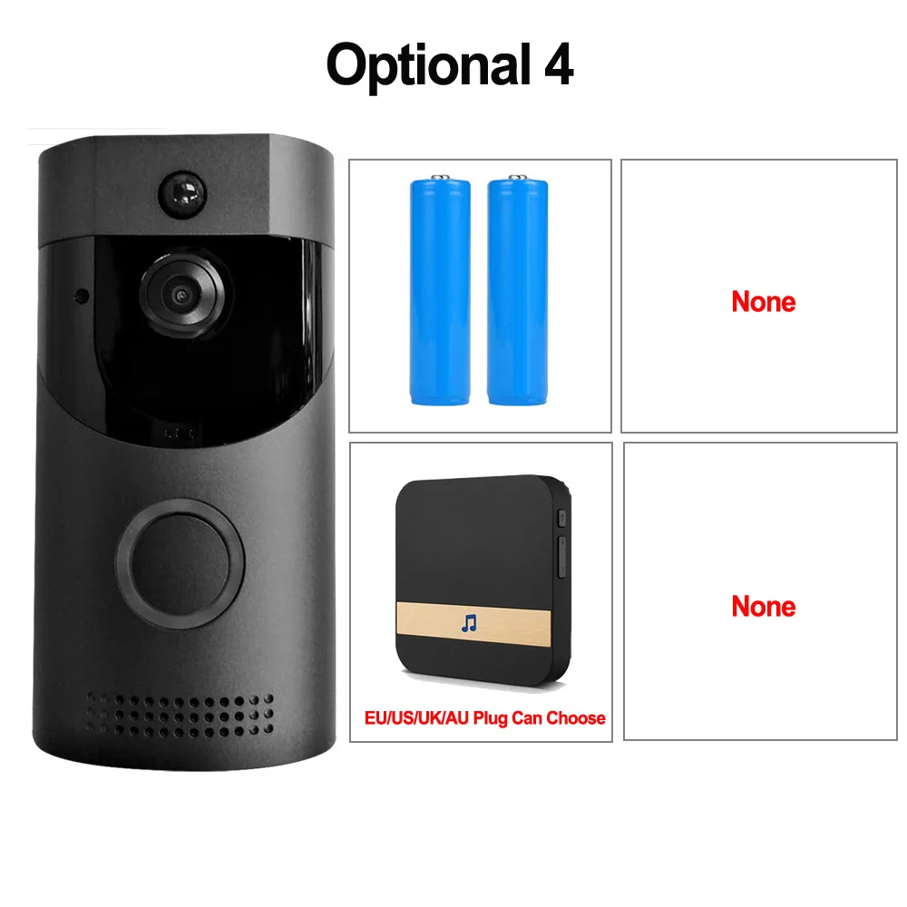 package4 CDYCAM Водонепроницаемый 720P HD беспроводной WiFi видео дверной звонок PIR дверной Звонок камера ночного видения двухсторонний аудио аккумулятор беспроводной дверной Звонок - Цвет: package4