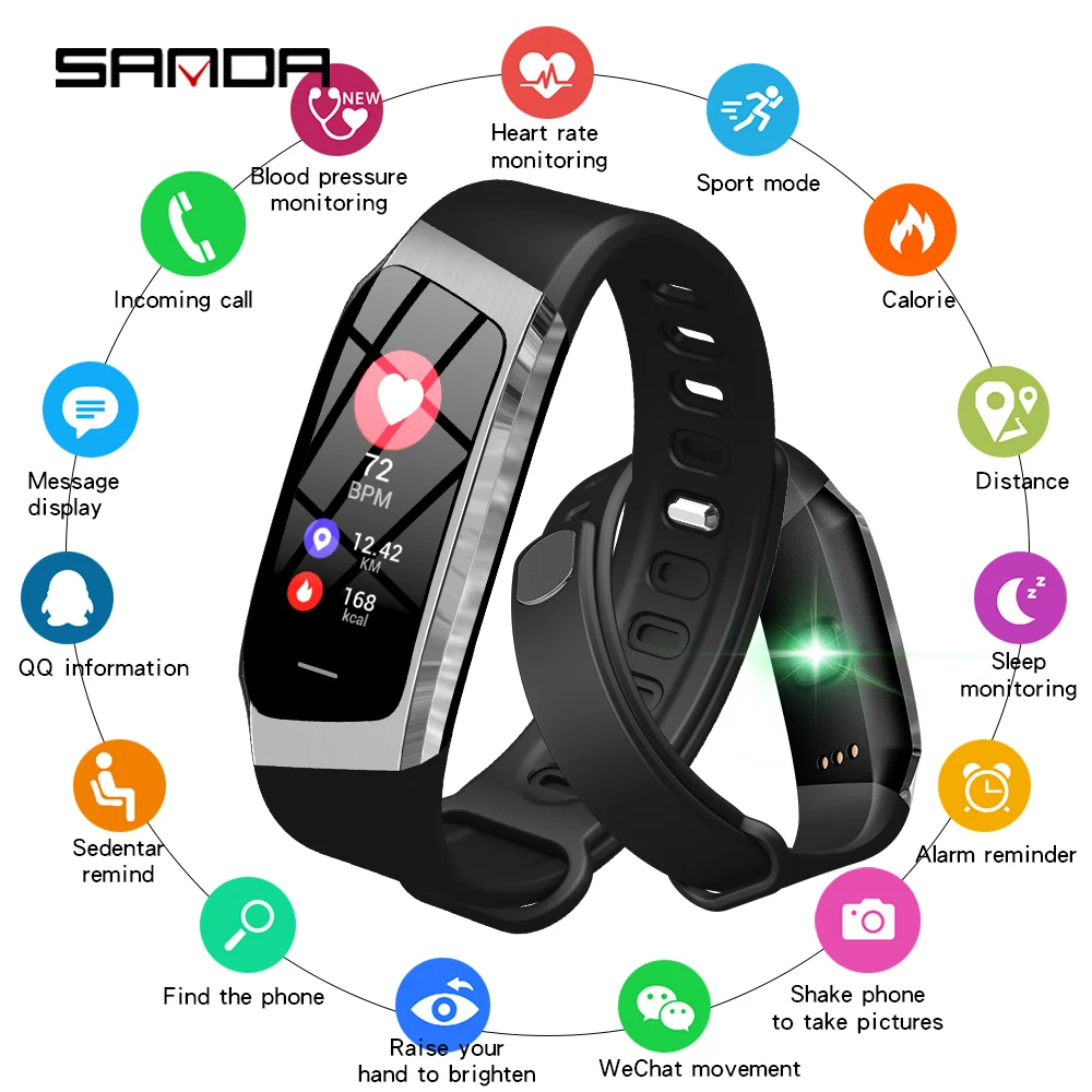 SANDA Fashion Cool Smart Watch IP67 Bluetooth Heart Rate Monitor Blood Pressure Men Watches Women Smartwatch for Android iPhone |