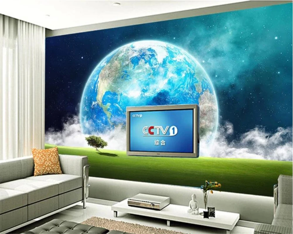 beibehang Cosmic starry sky 3D stereo painting custom background wall living room decoration wallpaper mural | Обустройство дома