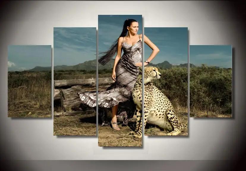 HD печатная живопись Красота и животные леопард настенное Искусство Декор