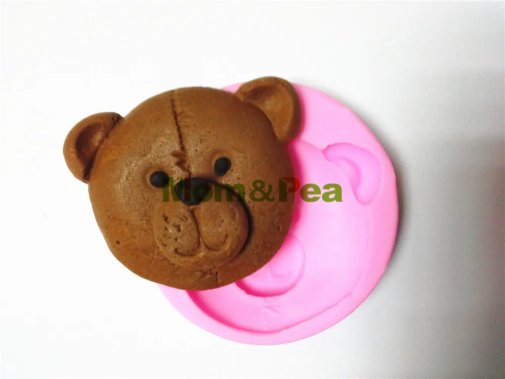 0020 Бесплатная доставка силиконовая форма Мама и горох в форме головы медведя