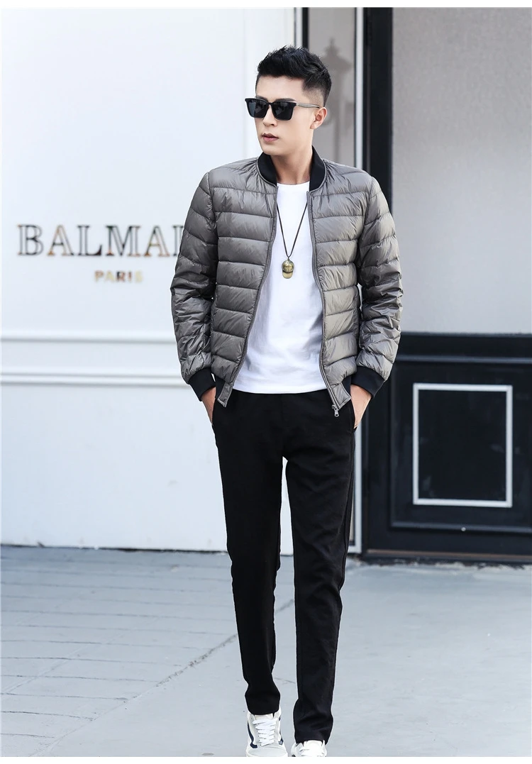 NewBang бренд утка вниз куртка Для мужчин Ультралегкая пуховая Jjacket Для мужчин теплое зимнее пальто Бейсбол воротник легкий пальто с перьями