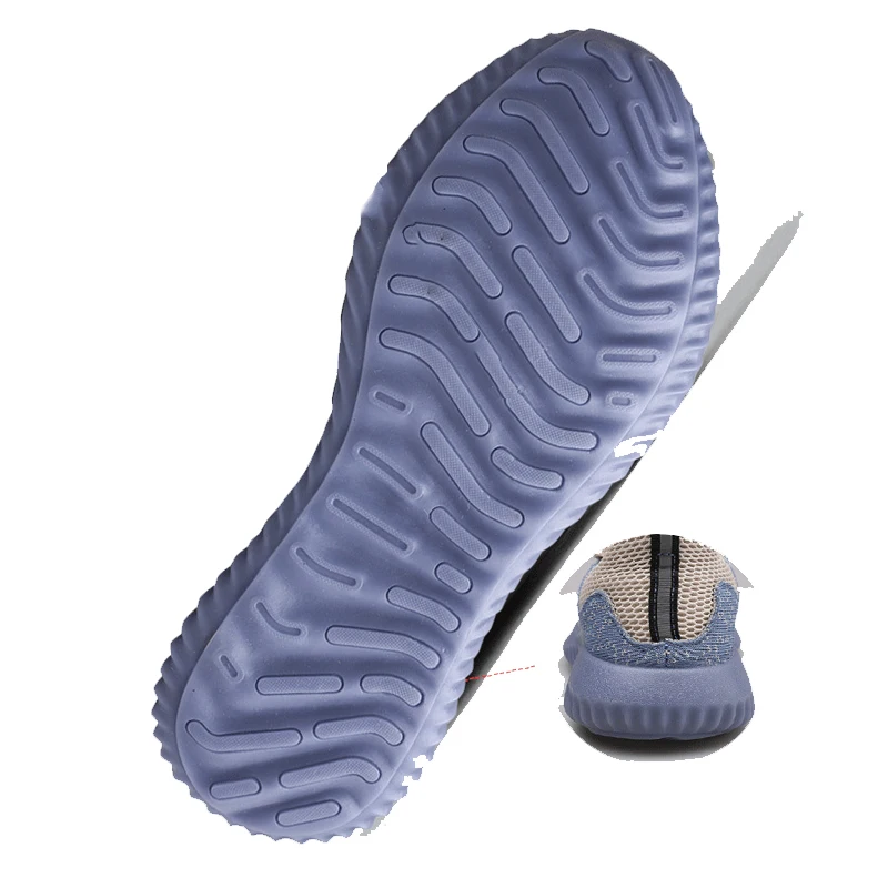 Light Meat Bottom Tendon Safety Shoes Men Deodorant Dreathable Steel Toe Cap anti-perforation Women's Soft Bottom Work Shoes