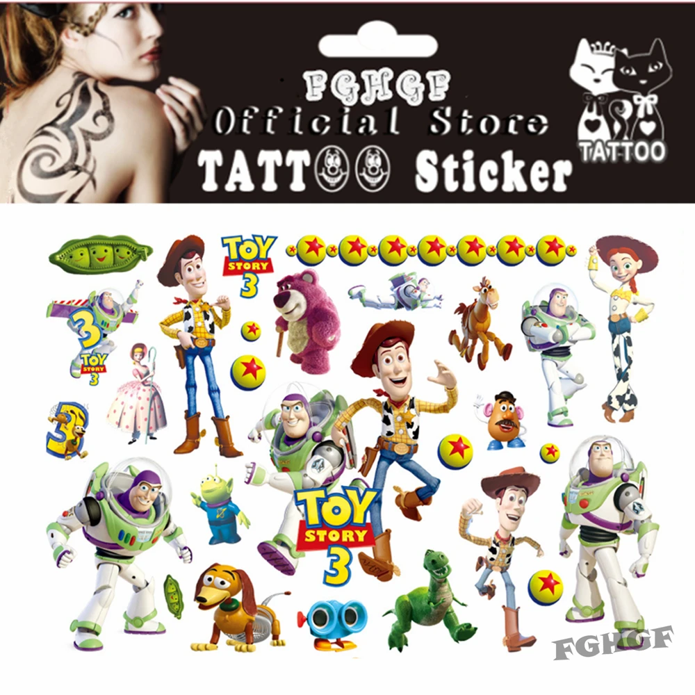 Cartoon cute Toy people Child Temporary Body Art Flash Tattoo Sticker 17*10cm Waterproof painless tattoo Free shipping | Красота и