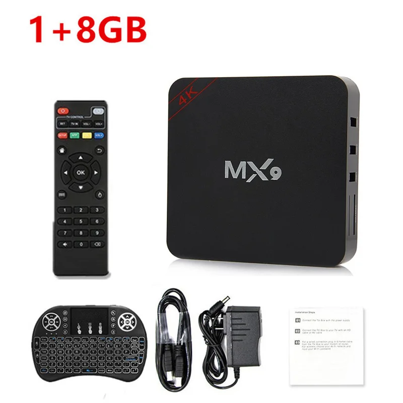 BINFUL MX9 ТВ коробка 4 K RK3229 Quad core компьютерной приставки к телевизору Android 2 ГГц Wi Fi 1 ГБ