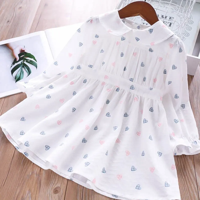 Платье с длинными рукавами для маленьких девочек белая розовая желтая одежда