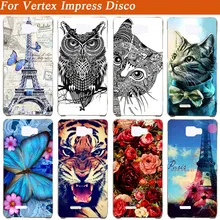 Чехол для Vertex Impress Disco искусственная сова Эйфелева башня рисунок
