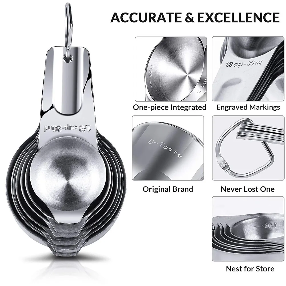 14 шт мерные чашки и ложки набор из нержавеющей стали с магнитной таблицей