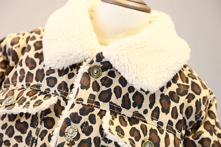 Girls leopard coat children's wear 2018 autumn and winter new fashion children plus velvet thick baby tide | Детская одежда и