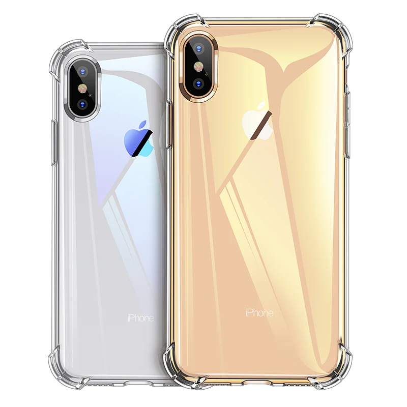 Роскошный противоударный силиконовый чехол-бампер для iPhone X XS XR Max 8 7 Plus 6 6S 5 5S