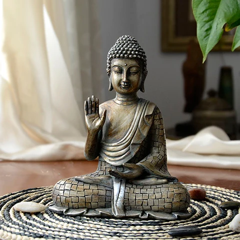 Статуя Будды, таиландский Будда, статуя, скульптура, домашний декор, офисный стол, орнамент, винтажный подарок, статуэтка, статуэтка, Будда