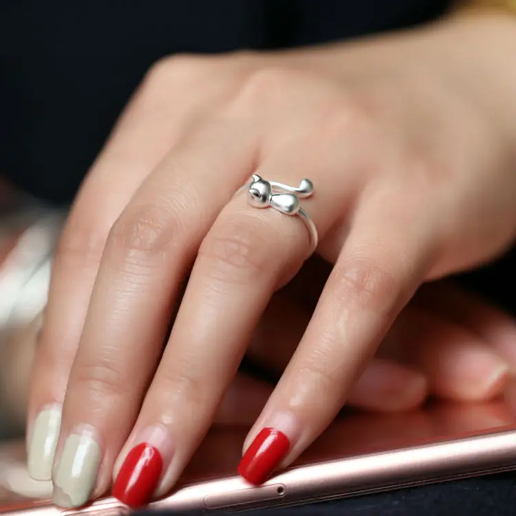 Серебряное кольцо из натуральной 925 пробы для молодой леди корейское модное с