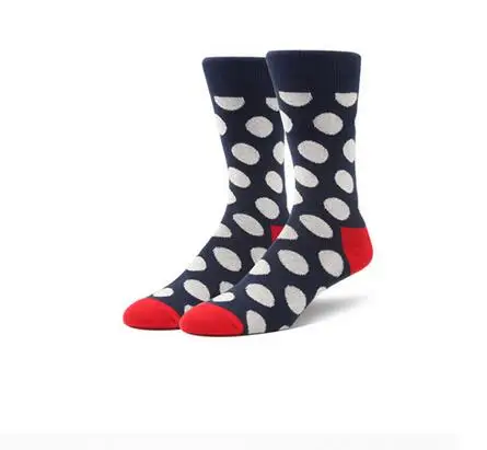 60pairs/lot fedex fast korean style man casual dot cotton long socks autumn winter  Polka Dot Casual Socks