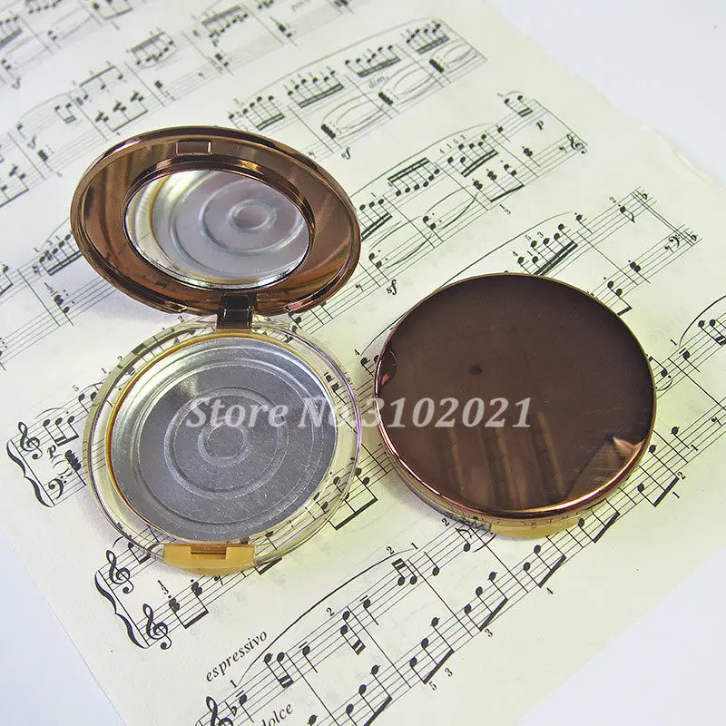 with aluminum pan 20 шт./лот Золотая пустая Косметическая емкость для теней для век с алюминиевая кастрюля Зеркало макияж порошок слоеный компактный контейнер для румян откидная крышка - Цвет: with aluminum pan