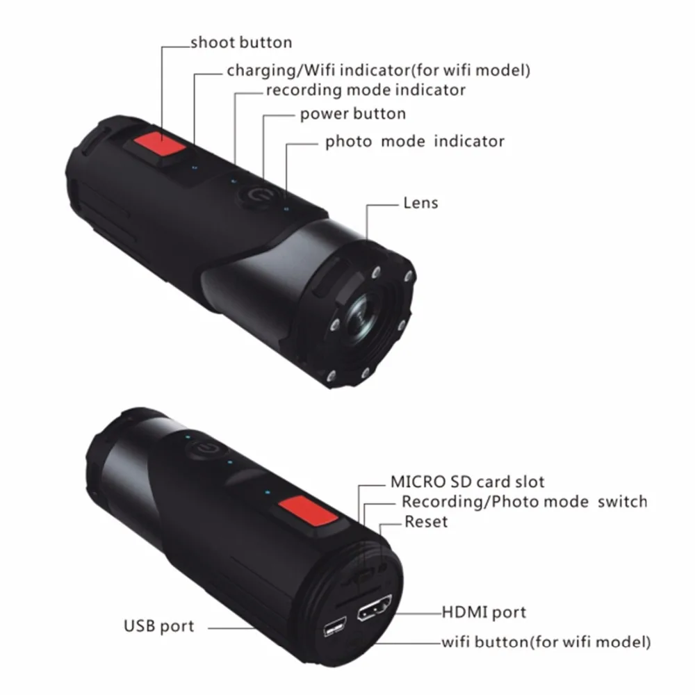 Оригинальная Спортивная камера SOOCOO S20WS HD 1080P WiFi 12 МП, широкоугольный объектив 170 градусов, 15 м, водонепроницаемая HDMI 10,8x3,5x3,5 см