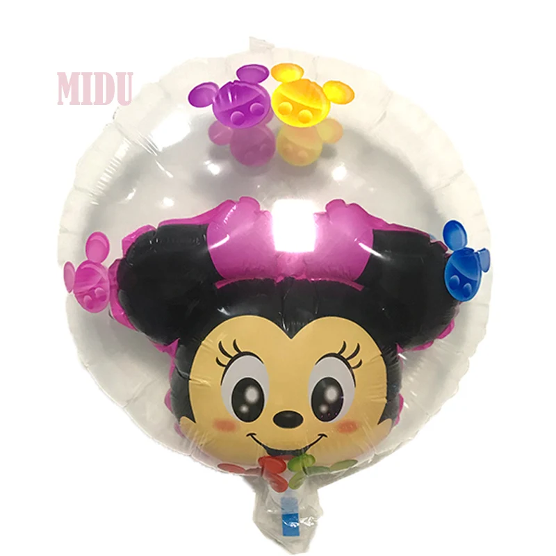 День рождения Надувные шары mickey Minnie Мышь воздушный шар прозрачные Микки и Минни Маус бальное свадебное украшение детские игрушки шары подарок
