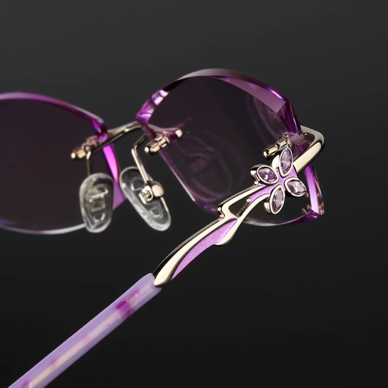 Очки без оправы очки с алмазной отделкой модные женские красивые темпераментные