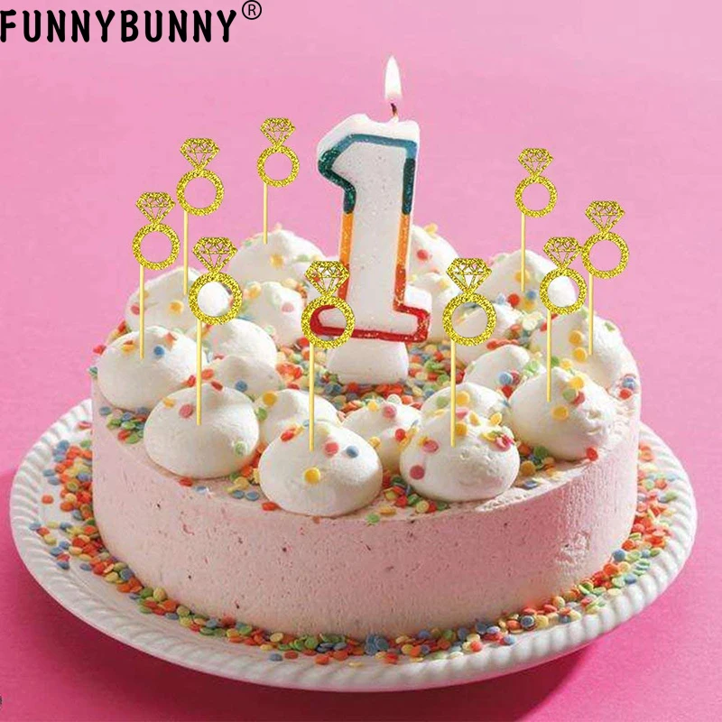 FUNNYBUNNY с золотым блеском кольцо бриллиантом для торта Свадьба Помолвка Юбилей на
