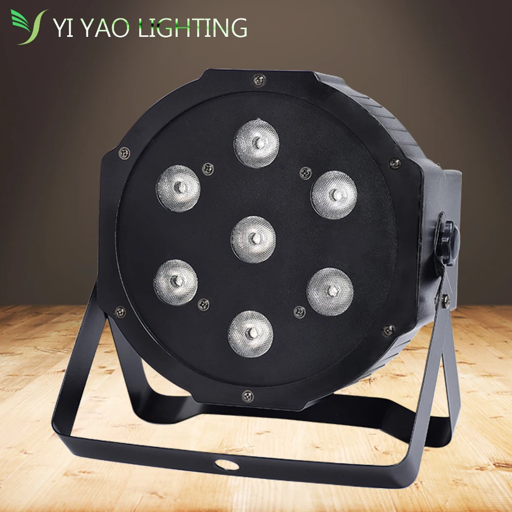 DMX управление LED Par7x12W RGBW 4в1 роскошный 8 каналов плоский Par свет|Эффект освещения