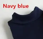 fleece navy blue Осенне-зимняя детская одежда; хлопковая футболка с длинными рукавами и высоким воротником; флисовая футболка для маленьких мальчиков и девочек; детская рубашка с высоким воротником - Цвет: fleece navy blue
