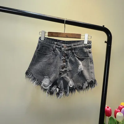Summer denim shorts women high waist female loose hole jeans with pockets casual large size S-6XL | Женская одежда