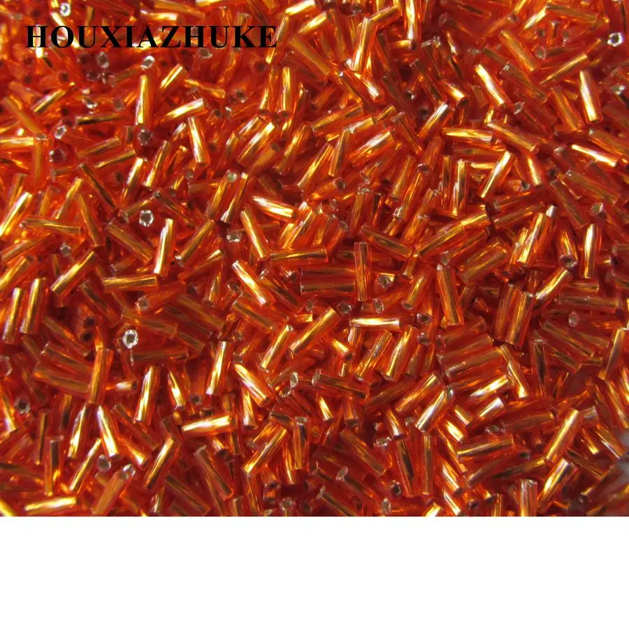 6 mm long silver lined colors glass twisted bugle seed beads for sewing garment decoration | Дом и сад