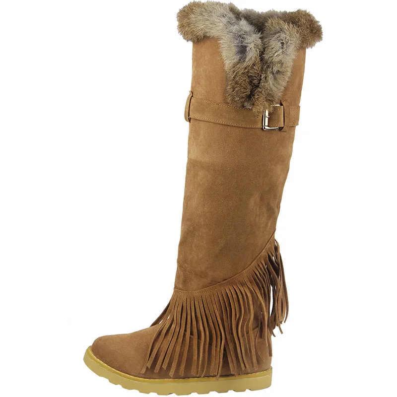 Wealsex Autumn And Winter Keep Warm Boots Women Casual Comfortable Flat Cotton Snow boots knee women Black Brown 34-43 | Обувь
