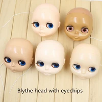 blyth doll bald head without hair white natural tan dark transparent skin customize 16 with eyechips