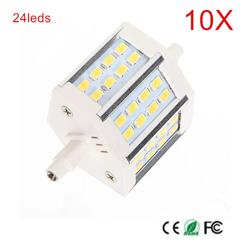 10PCS High power R7s LED 78mm 5730SMD 24LED Bulb AC85-265V Halogen Flood Lamp Dimmable Light LED Lamp Cool white/Warm white