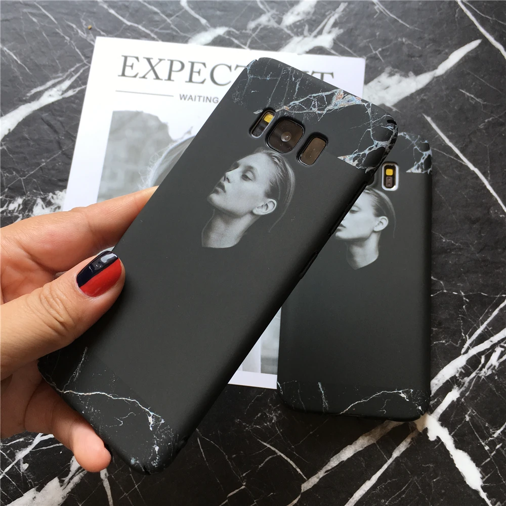 Cool Girl Черный и белый Мрамор телефон чехлы для samsung Galaxy S7 S7Edge Световой матовый